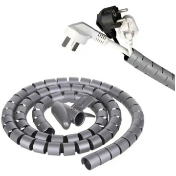 Kabeļu organizators 2m, pelēks - cable organizer, 