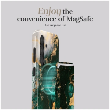 MIO Green Marble Magsafe Case Compatible Card Hold