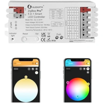 GLEDOPTO ZigBee 3.0 Pro+ 5-in-1 LED kontrolieris 1