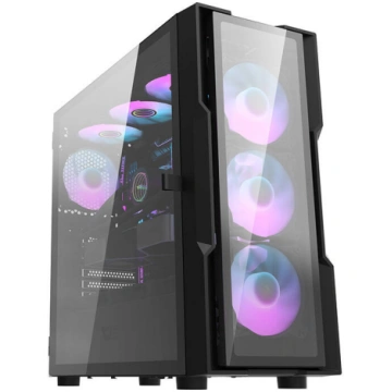 Darkflash DK431 Glass computer case (black) + 4 RG