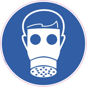 Zīme Jālieto respirators Uzlīme parasta zīme d 50 