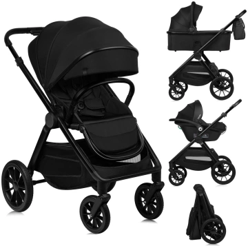Lionelo LAYLA 3IN1 bērnu ratiņi krāsa BLACK ONYX