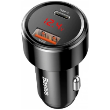 BASEUS Automašīnas 45W lādētājs ar displeju | USB 