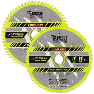 2 x SCCSW250K1 SabreCut 250 mm, 60T un 100T, ar 30