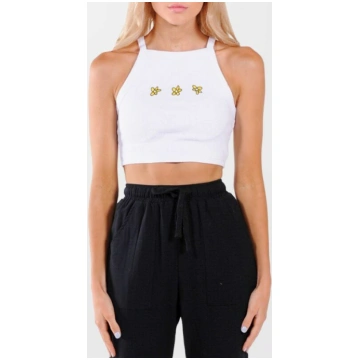 AFENDS Daisy Chain Hemp Rib Singlet White tops