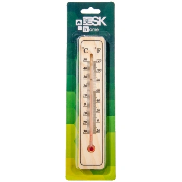 Termometrs āra un iekštelpu, koka 20cm BESK