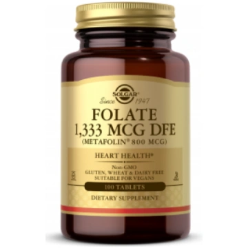 Folate 1,333 mcg DFE Metafolin 800 mcg Solgar 100 