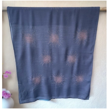 Pink on Charcoal Protea Voile Scarf Wild Rhubarb
