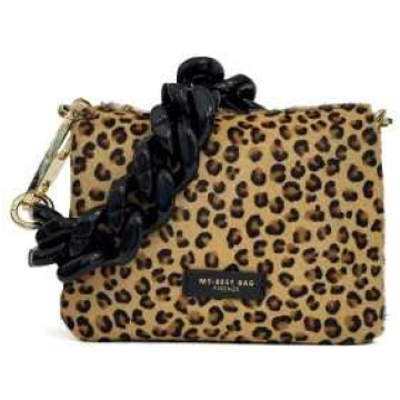 Reflex - Shoulder Bag in Pony Hair, Chocolate Leop