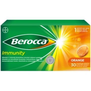 BEROCCA IMMUNITY putojošās tabletes, 30 gab