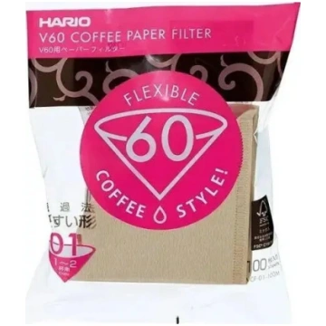 Papīra filtri kafijai HARIO V60-01 — 100 gab., bal
