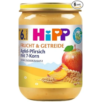 HiPP Bioloģiski augļi un graudaugi "Apple Peach" a