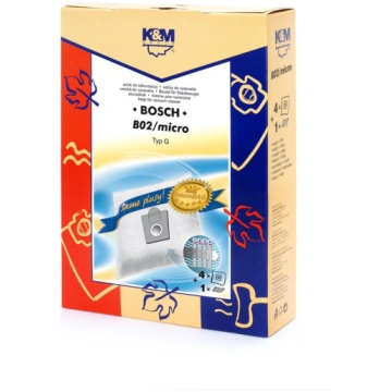 K AND M Vacuum bags, 4 pieces. 1 filter B02/micro
