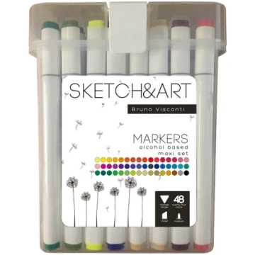 *Marķieri Sketch&Art divpusēji, 48 krāsas