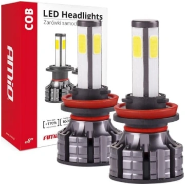 Cob 4side amio led auto spuldzes h8 / h9 / h11 AMI