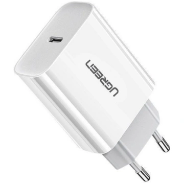 Telefona lādētājs Ugreen 60450, USB Type C/AC, bal