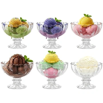 6 stikla deserta bļodu komplekts 4,5oz caurspīdīga