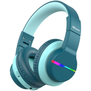 iClever Bluetooth bērnu austiņas, krāsainas LED ga