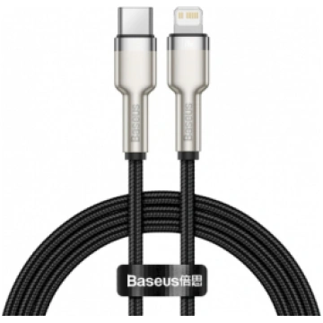 Kabelis Baseus Metal Type C - Lightning 1m Melns (