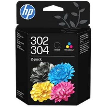 HP 302/304 Combo Pack - 2-pack - pigmented black, 