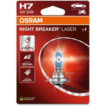 Kvēlspuldze H7 12V OSRAM Night Breaker Laser +150