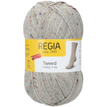 Regia Tweed 4ply Nr 00090 - gaiši pelēks tvīds