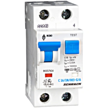 Combined MCB/RCD (RCBO) C20/1+N/30mA/Type A, G, BO