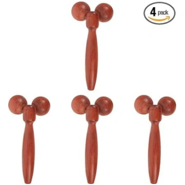 Healvian 4 Stück Doppelkugel-massagegerät Aus Holz