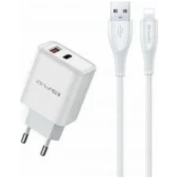 Awei PD81L-EU 22.5W Cable Lightning White lādētājs