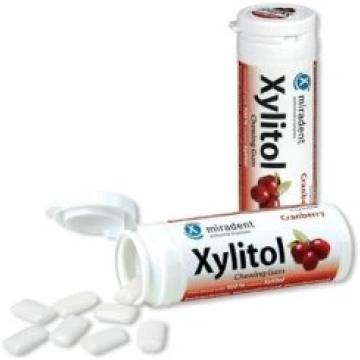 Miradent Xylitol dzērveņu košļājamā gumija ar ksil