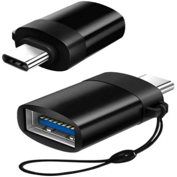USB-C uz USB-A 3.0 OTG adapteris, melns - flash dr