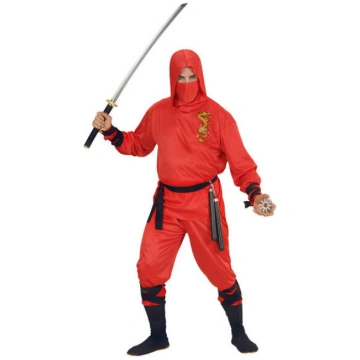 SARKANĀ PŪĶA NINJA (mētelis ar kapuci, bikses, jos