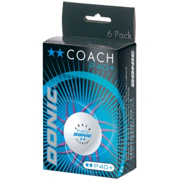 DONIC P40+ Coach 2* White Galda tenisa bumbiņas, 6