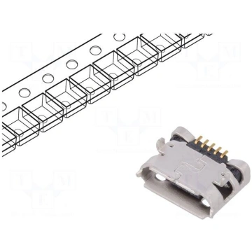 Socket | USB B micro | on PCBs | SMT,THT | PIN: 5 