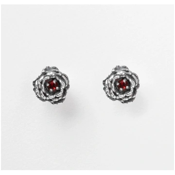 PEONY - peony earrings with garnet stone - Unique