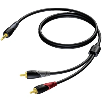 Kabel Procab Jack 3.5mm - RCA (Cinch) x2 5m czarny
