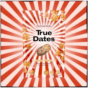 True Dates Caramel Popcorn dateles ar karameļu pop