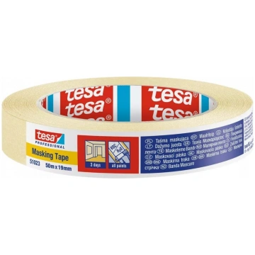 Tesa 51023 Masking Tape krāsotāju lente, dzeltena,