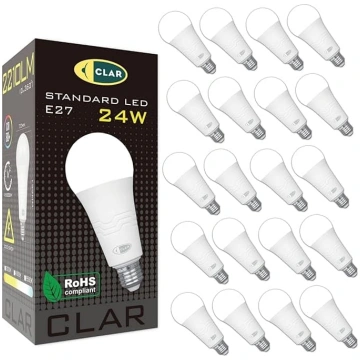 CLAR – LED spuldze E27 „Extra Hell“ 24 W, silti ba