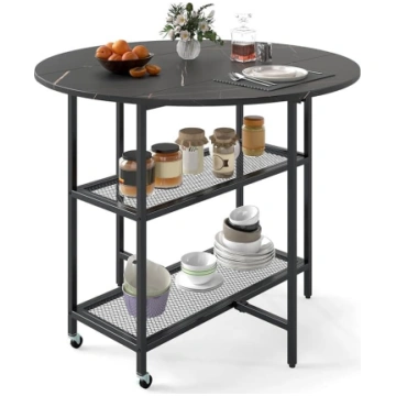 FANTASK Folding Dining Table for 2-4 People, Round