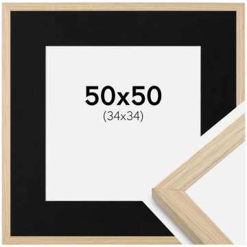 Rāmis Grimsåker Ozols 50x50 cm - Paspartū Melns 35