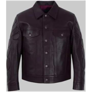 LEATHER MOTO JACKET (BURGUNDY) SIACLTV