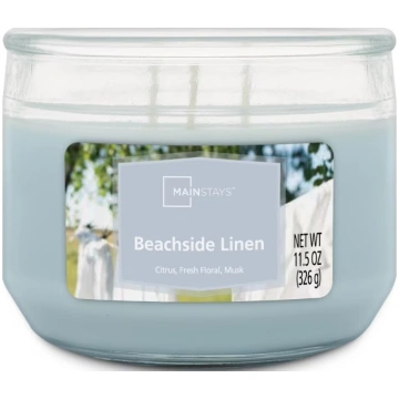 Mainstays svece 3 degļi BEACHSIDE LINEN 326g 04748