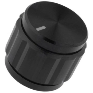 Knob; with pointer; aluminium; Øshaft: 6.35mm; Ø22