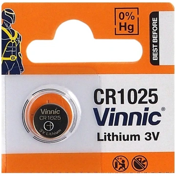 CR1025 baterijas Vinnic litija - iepakojumā 1 gb. 