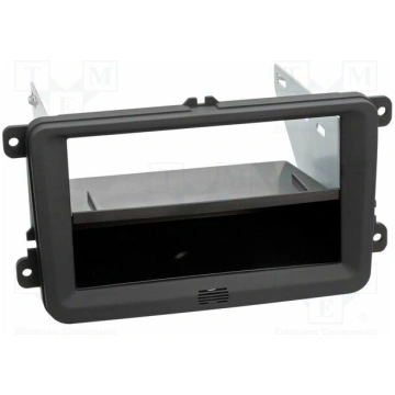 Radio frame; Seat,VW,Škoda; 2 DIN; black/rubber-to