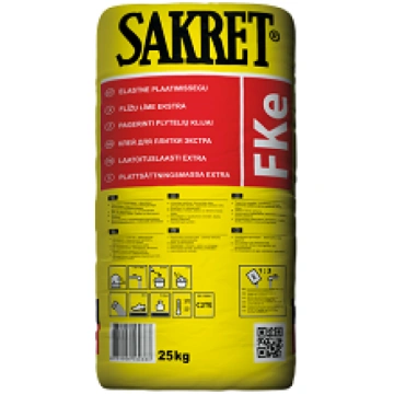 Sakret FKe (elastīga flīžu līme) 12,5 kg s-60