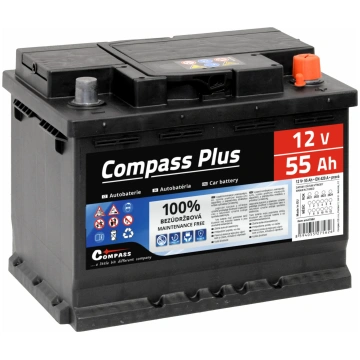 Akumulators Compass Plus, 12 V, 55 Ah, 420 A