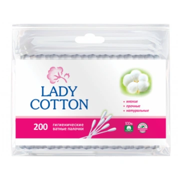 Lady Cotton Vates kociņi, 200 gab