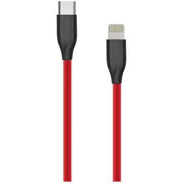 Silicone Cable USB Type C - Lightning, 1m (red) Ex